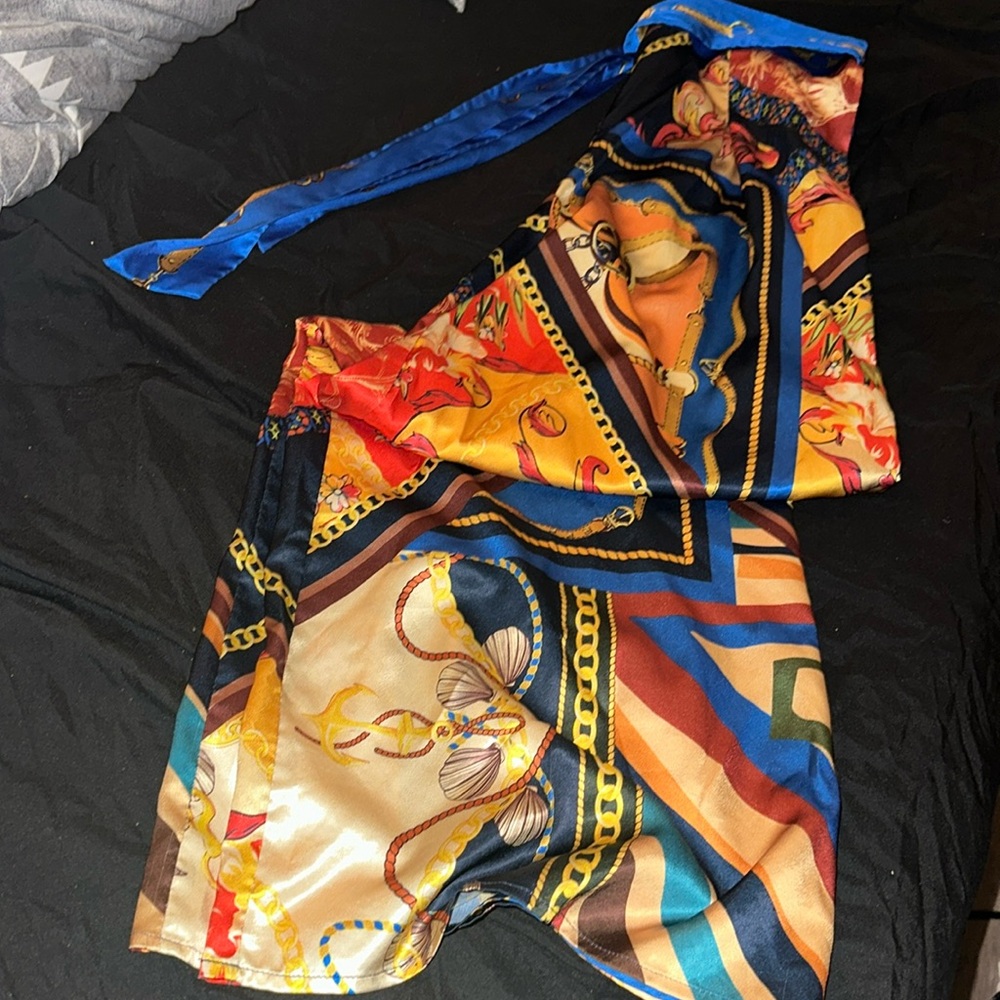 Multicolor silk pants
